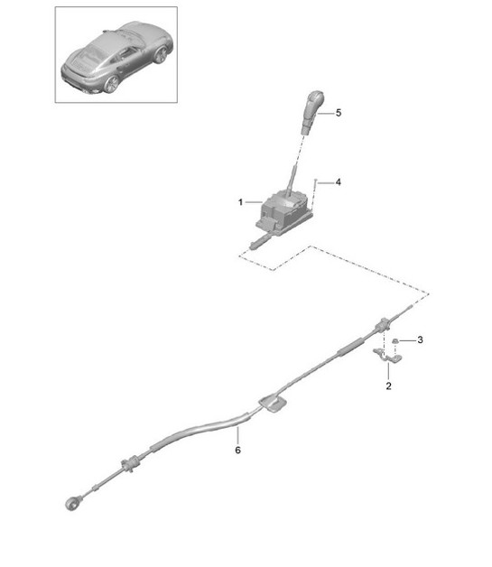 Diagram 701-000 Porsche 991 (911) MK2 2016-2019 Hand Lever System, Pedal Cluster 