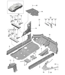 Plancher - Centre - 991 Turbo / GT2 RS 2014-20