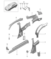Partie latérale, Intérieur - COUPE - 991 Turbo / GT2 RS 2014-20