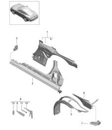 Parte laterale, interna - CABRIO - 991 Turbo / GT2 RS 2014-20