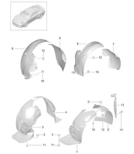 Diagram 801-077 Porsche Macan (95B) MK1 (2014-2018) Body