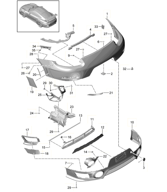 Diagram 802-017 Porsche Cayman S / R 3.4L 987C MKII 2009-12 Body