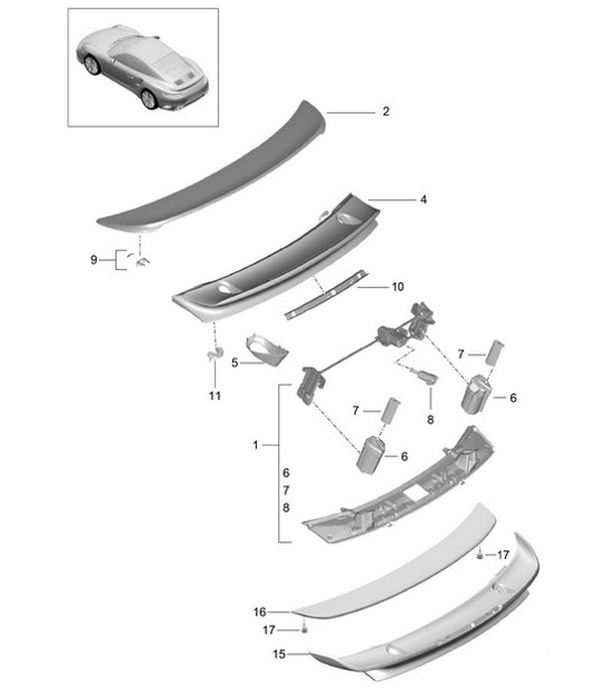 Diagram 803-007 Porsche Cayenne 92A (958) 2010-2017 Body