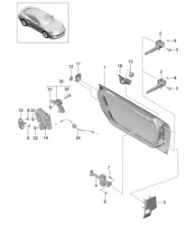 Türschale / Einbauteile / Türschloss 991 Turbo 2017>>