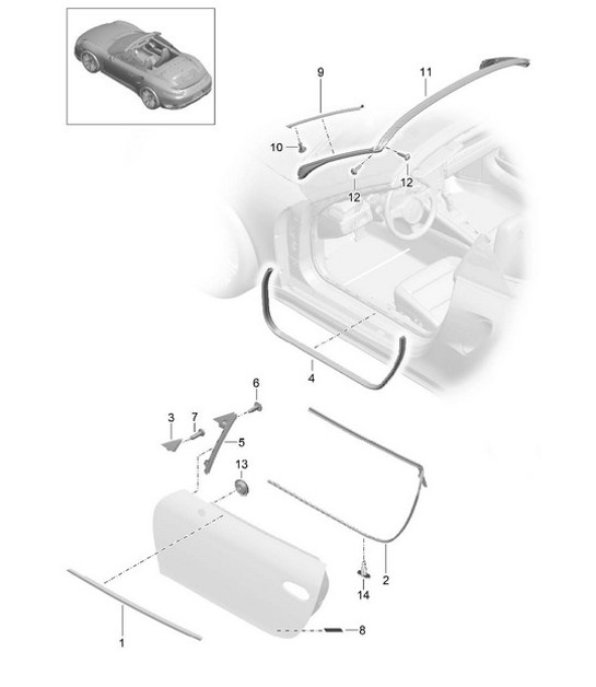 Diagram 804-015 Porsche Cayman 987C/981C (2005-2016) Body