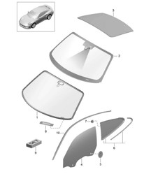 Voorruit / Zijruit 991 Turbo / GT2 RS 2017&gt;&gt;