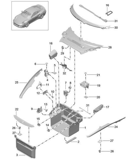 Diagram 807-000 Porsche 991 (911) MK1 2012-2016 Body