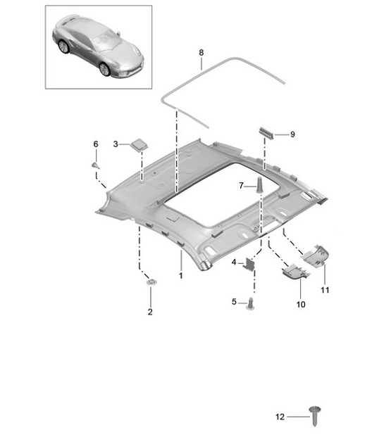Diagram 807-040 Porsche 997 (911) MK1 2005-2008 Body