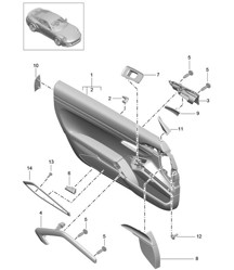 Door panel / Accessories / Trim / Mahagoni (PR:XWB,981) - 2nd GEN. - 991 Turbo 2017>> Door panel / Accessories / Trim / Mahagoni (PR:XWB,981) - 2nd GEN. - 991 Turbo 2017>>