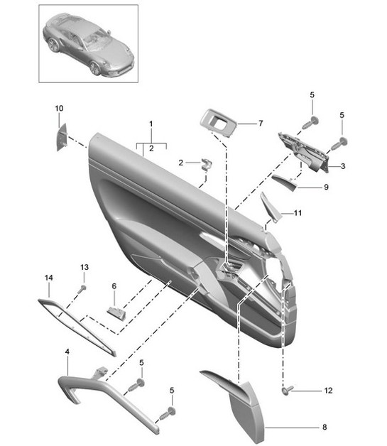 Diagram 808-038 Porsche Boxster 986/987/981 (1997-2016) Body