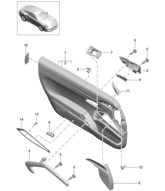 Diagram 808-040 Porsche Cayman 987C/981C (2005-2016) Body