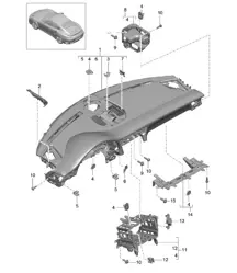 Garniture de tableau de bord / Partie supérieure avec : Fixations 991 Turbo >> 2016