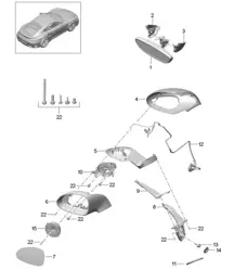 Interior mirror / Exterior mirror / Sport Design package (PR:529)  991 Turbo >>2016