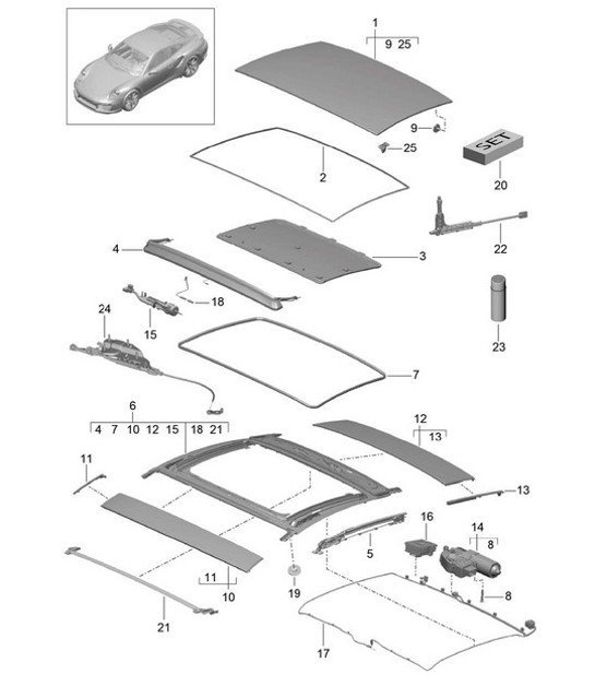Diagram 811-000 Porsche Macan (95B) MK1 (2014-2018) Body
