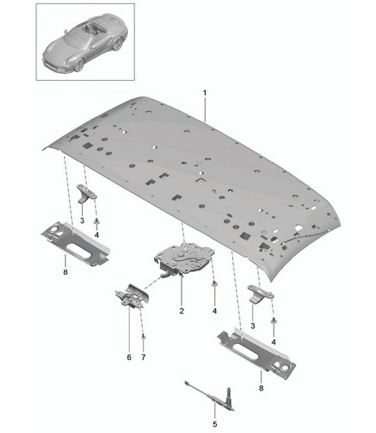 Diagram 811-015 Porsche Panamera 970 MK2 (2014-2016) Body