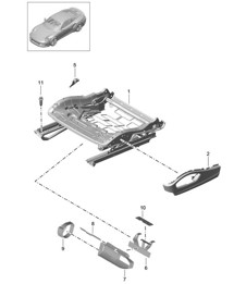 Estructura de asiento / Asiento deportivo Plus / Accesorios / Embellecedor para interruptor 991 Turbo >>2016 Estructura de asiento / Asiento deportivo Plus / Accesorios / Embellecedor para interruptor 991 Turbo >>2016