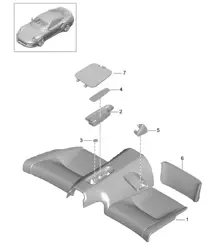 Cuscino / supporto sedile posteriore - CABRIO - 991 Turbo 2014-20