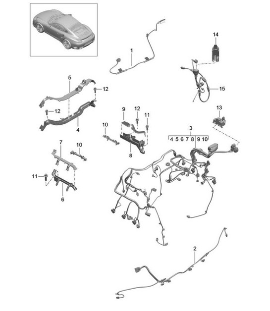 Diagram 902-020 Porsche 993 (911) C4 1994-97 Electrical equipment