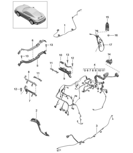 Diagram 902-021 Porsche Cayenne Coupe E-Hybrid V6 3.0L 340Hp 