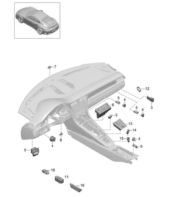 Diagram 903-005 Porsche Cayenne S 4.5L V8 2003>> Electrical equipment