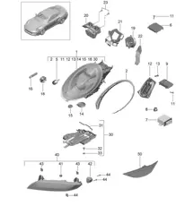Faro principale a LED / Faro aggiuntivo / Indicatore di direzione / Luce side-marker / Ripetitore di direzione (PR:602,XEY) 991 Turbo >>2016
