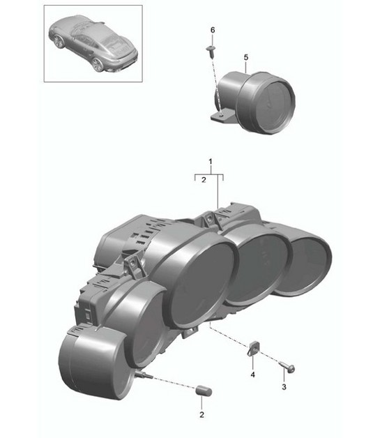 Diagram 906-000 Porsche Cayman S / R 3.4L 987C MKII 2009-12 Electrical equipment