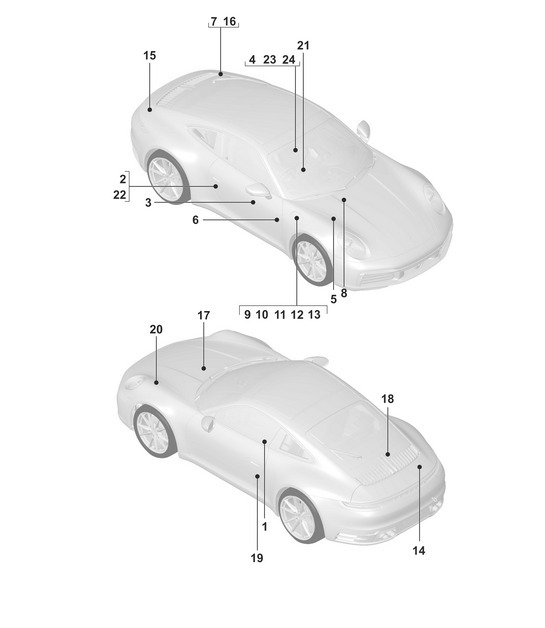 Diagram 003-000 Porsche 997 MKII GT3 2010-11 Accessories & others 