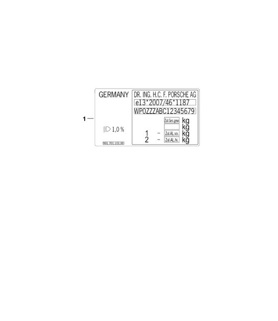 Diagram 003-020 Porsche 997 MKII GT3 2010-11 Accessories & others 