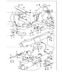 pot d'échappement pot catalytique 993 CARRERA 1994-98
