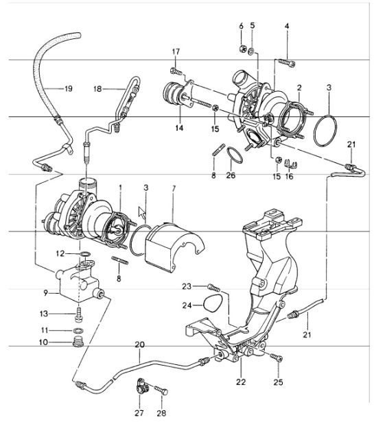 Diagram 202-16 Porsche Boxster 718 (982) 2017>> Fuel System, Exhaust System