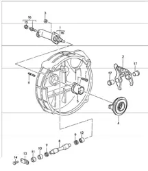 Kupplungsausrücker für 993 CARRERA G50.20/21, 993 CARRERA 4 G64.20/21 (ab 1995), 993 CARRERA RS G50.31/32/33 und 993 TURBO G64.31 1994-98