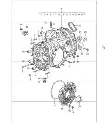 replacement transmission ready for installation and transmission case for 993 CARRERA G50.20/21,  993 CARRERA 4 G64.20/21 (1995 onwards) and 993 CARRERA RS G50.31/32/33 1994-98