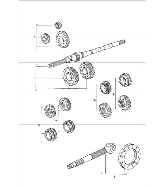 Diagram 303-02 Porsche Cayenne 9PA1 (957) 2007-2010 Transmission