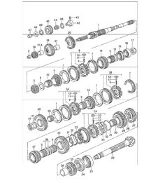 gears and shafts for 993 CARRERA G50.20/21,  993 CARRERA 4 G64.20/21 (1995 onwards),  993 CARRERA RS G50.31/32/33 and 993 TURBO G64.51 1994-98 gears and shafts for 993 CARRERA G50.20/21,  993 CARRERA 4 G64.20/21 (1995 onwards),  993 CARRERA RS G50.31/32/33 and 993 TURBO G64.51 1994-98