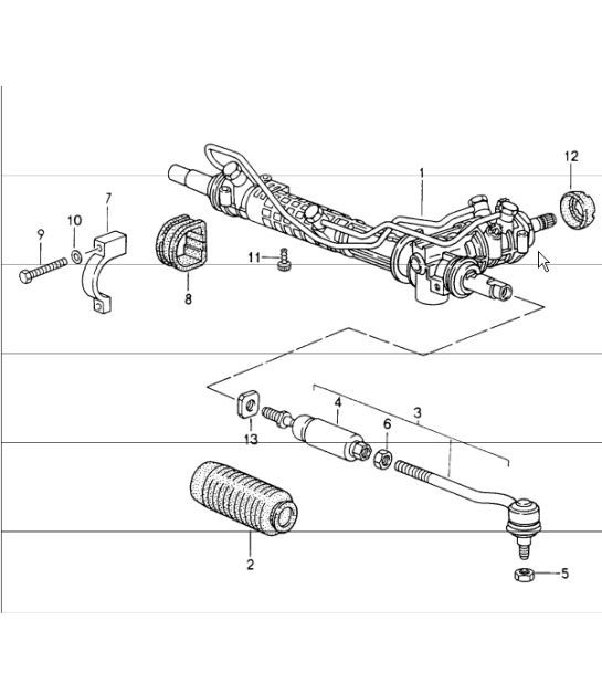 Diagram 403-00 Porsche 993 (911) (1994-1998) Front Axle, Steering 