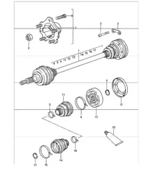 Antriebswelle und Hinterradnabe 993 1994-98