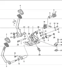 pedals manual transmission 993 1994-98