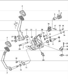 pedals manual transmission 993 1994-98 pedals manual transmission 993 1994-98