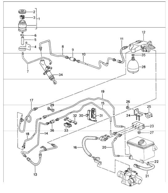 Diagram 702-09 Porsche 356 (1950-1965) Hand Lever System, Pedal Cluster 