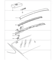 roof cover moulding (M599) 993 1994-98