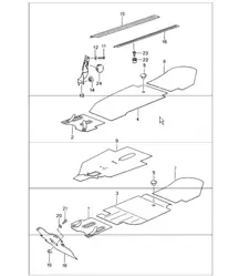 linings footwell detachable carpets 993 1994-98