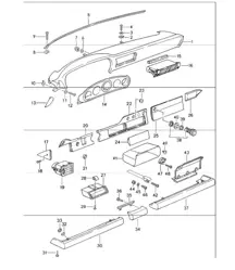 dashboard knee protection strip for cars without airbag passenger's side 993 CARRERA RS 1994-98
