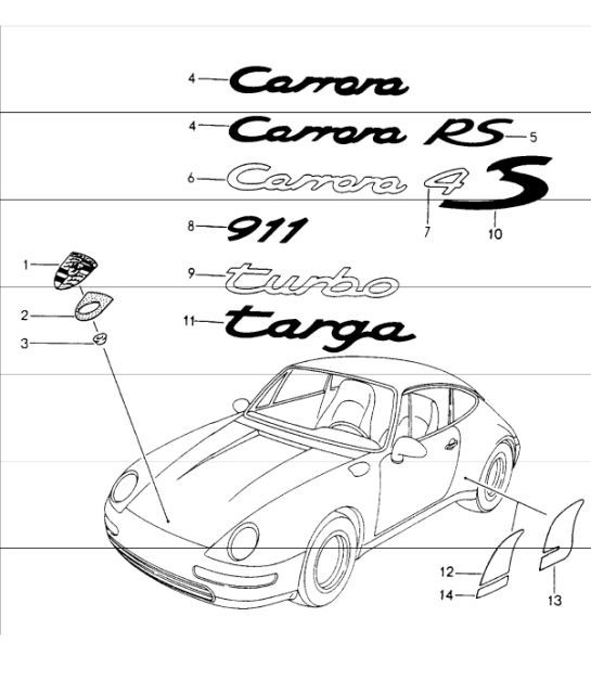 Diagram 810-00 Porsche Cayenne 9PA1 (957) 2007-2010 Body