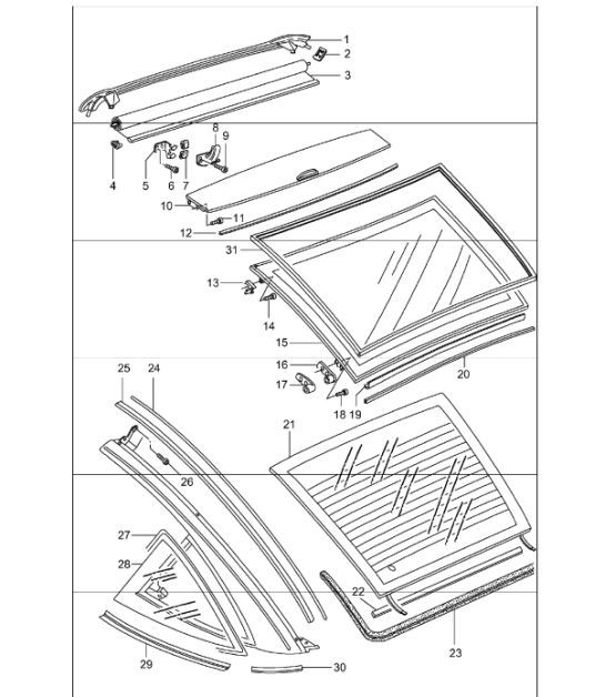 Diagram 811-01 Porsche 356 (1950-1965) Body