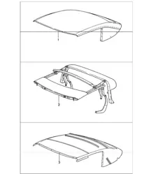 convertible top, covering convertible, top frame roofliner 993 1994-98