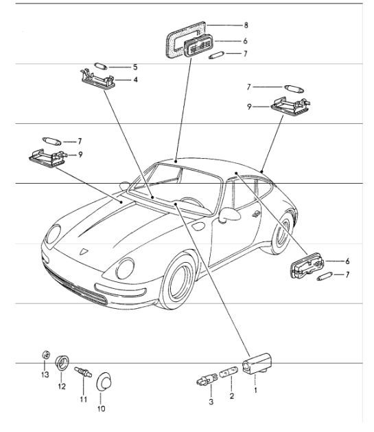 Diagram 903-04 Porsche Cayman 987C/981C (2005-2016) Electrical equipment