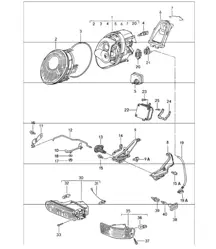 Scheinwerfer Nebelscheinwerferrichtung, Blinkerrichtung, Blinker 993 1994-98