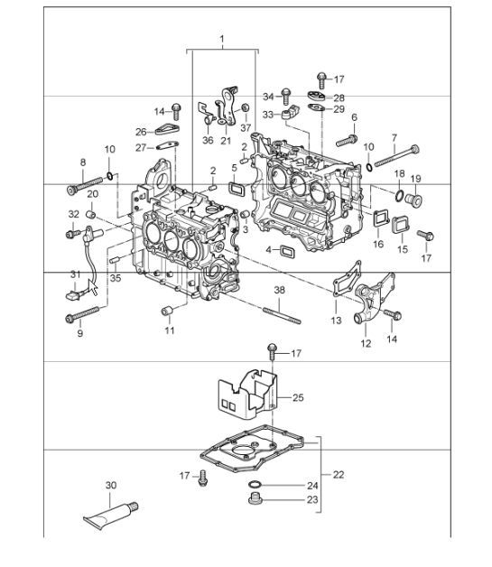 Diagram 101-05 Porsche Cayman 2.7L 987C 2006-08 Engine