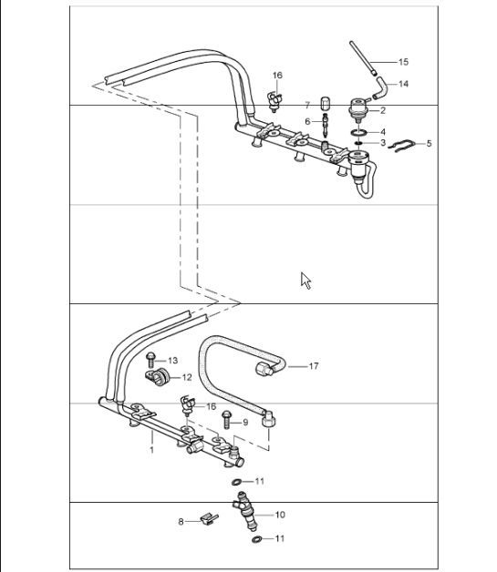 Diagram 107-05 Porsche Panamera 970 MK1 (2009-2013) Engine