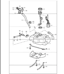 fuel tank 996 CARRERA 2 M338 (Rear-wheel drive) 1998-05